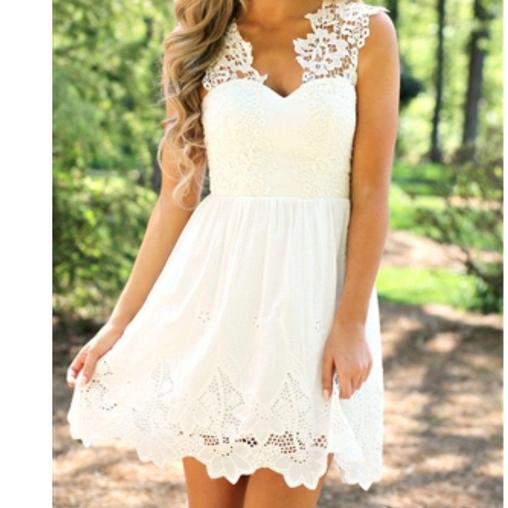 White Crochet Dress